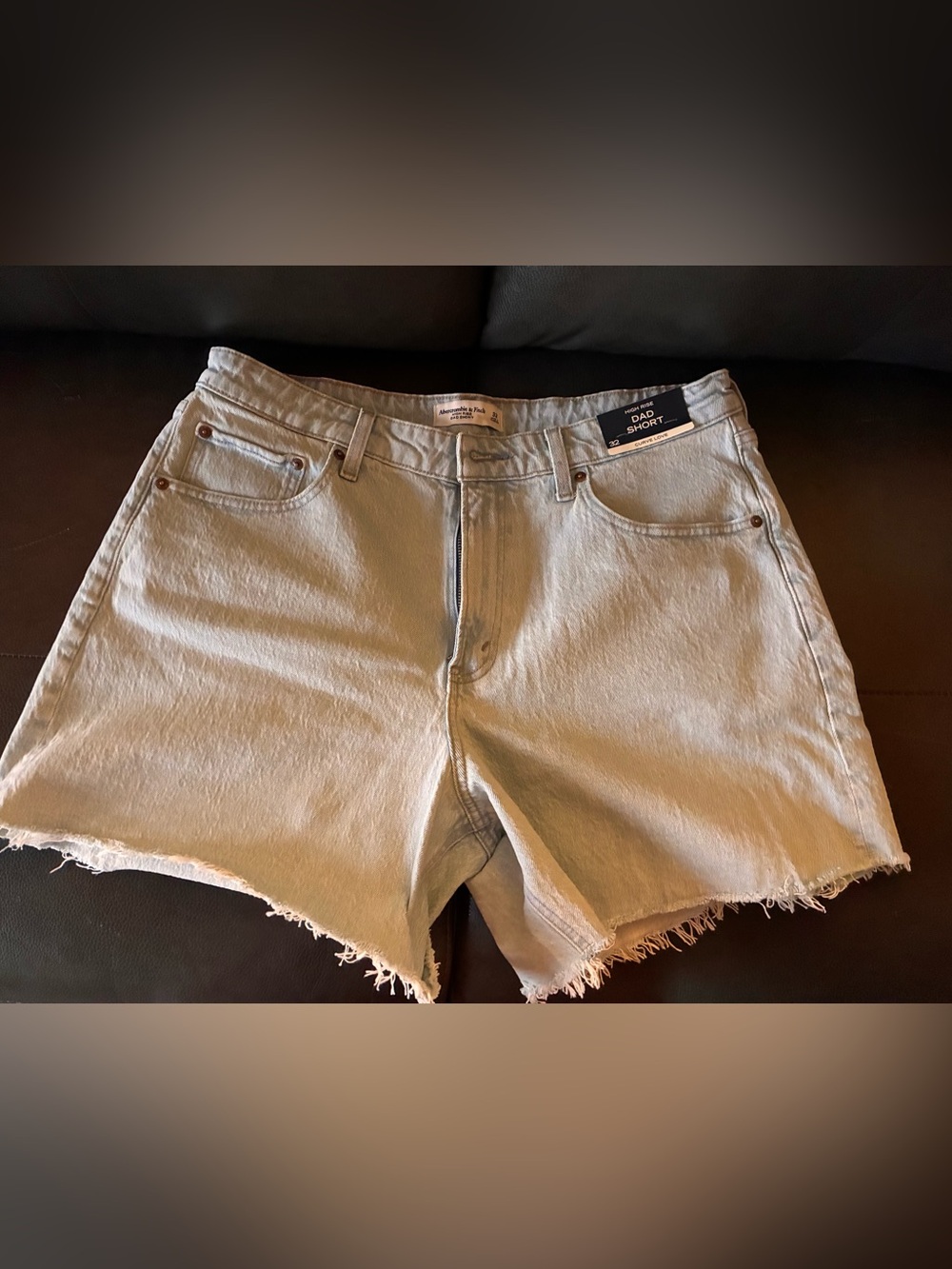High-Rise Light Beige Denim Women’s Shorts